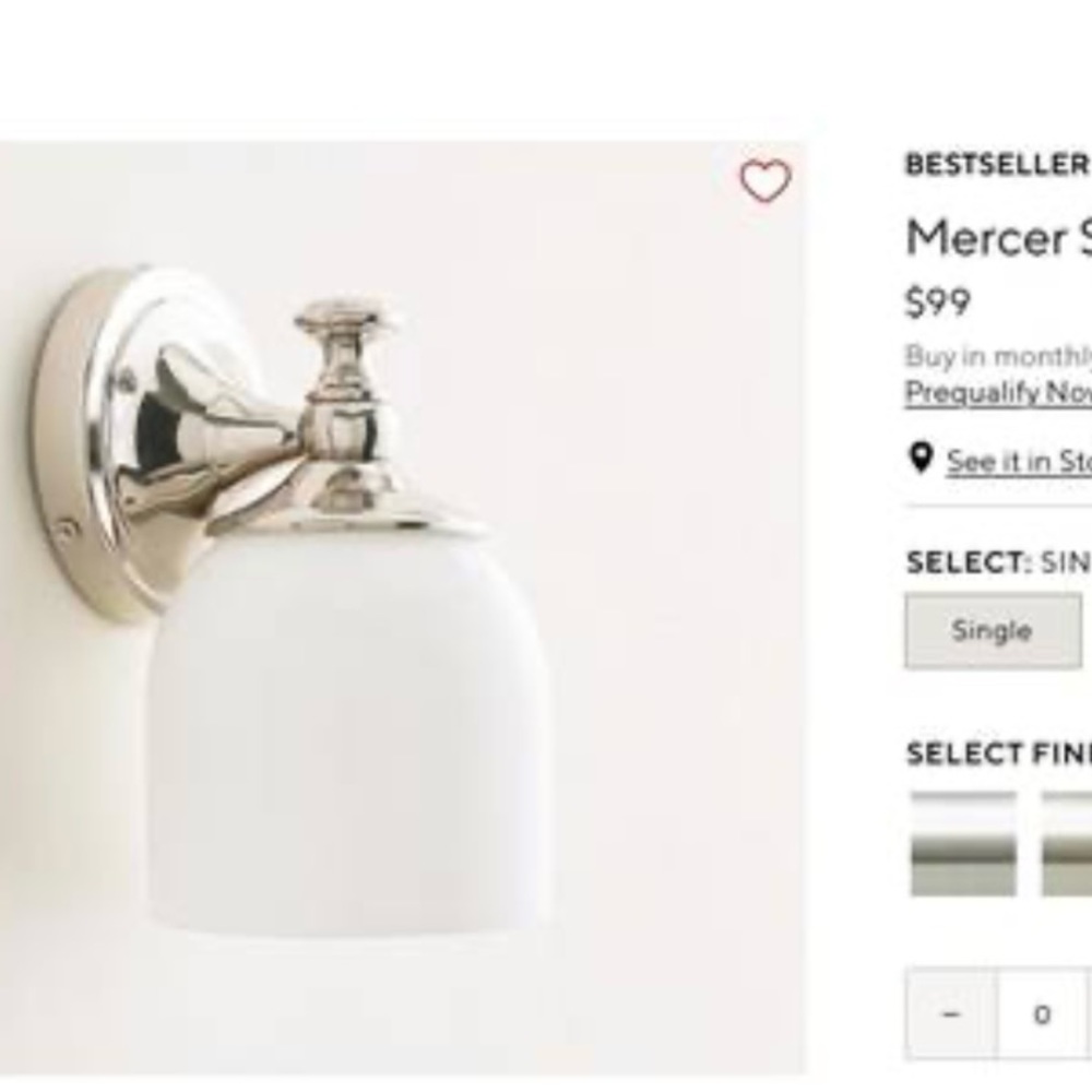 2 Pottery Barn Mercer wall sconces